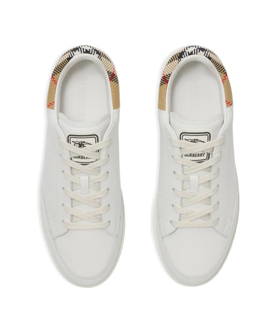 BURBERRY Белые кожаные кеды, фото 4