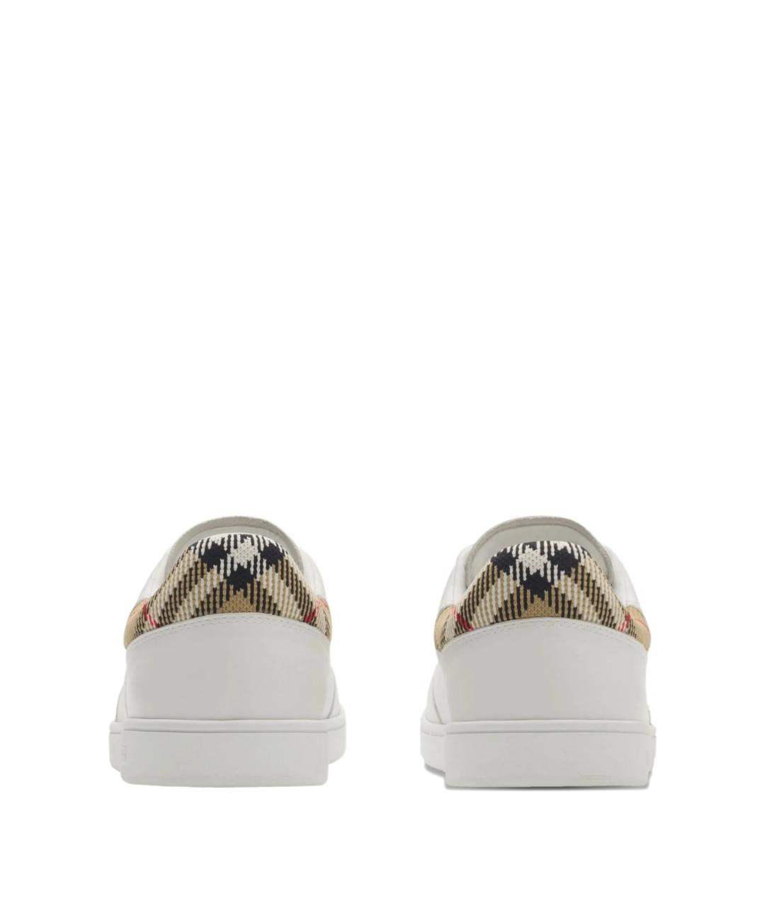 BURBERRY Белые кожаные низкие кроссовки / кеды, фото 3