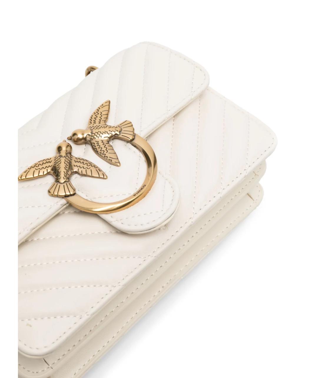 PINKO Белая кожаная сумка через плечо, фото 4