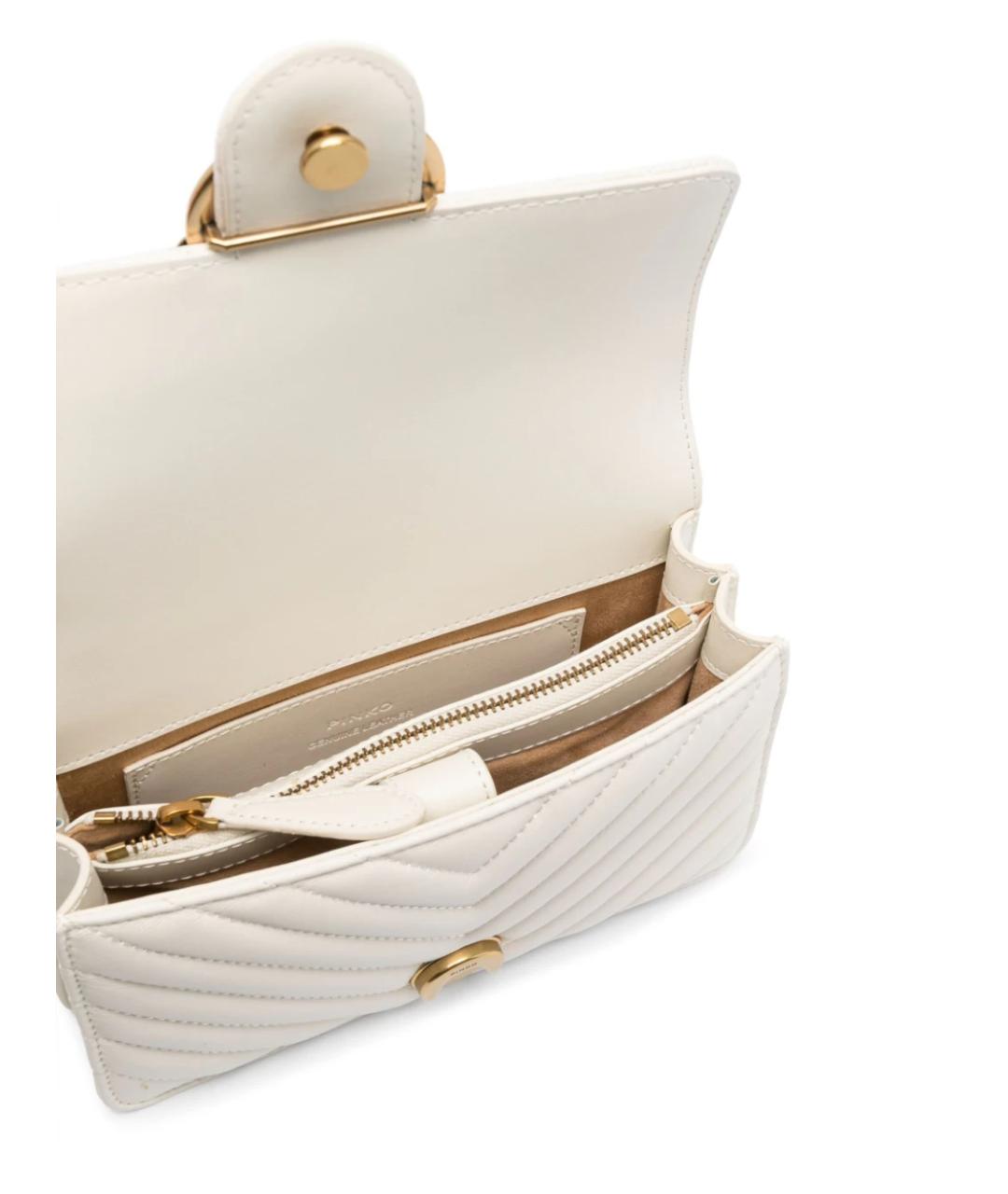 PINKO Белая кожаная сумка через плечо, фото 3