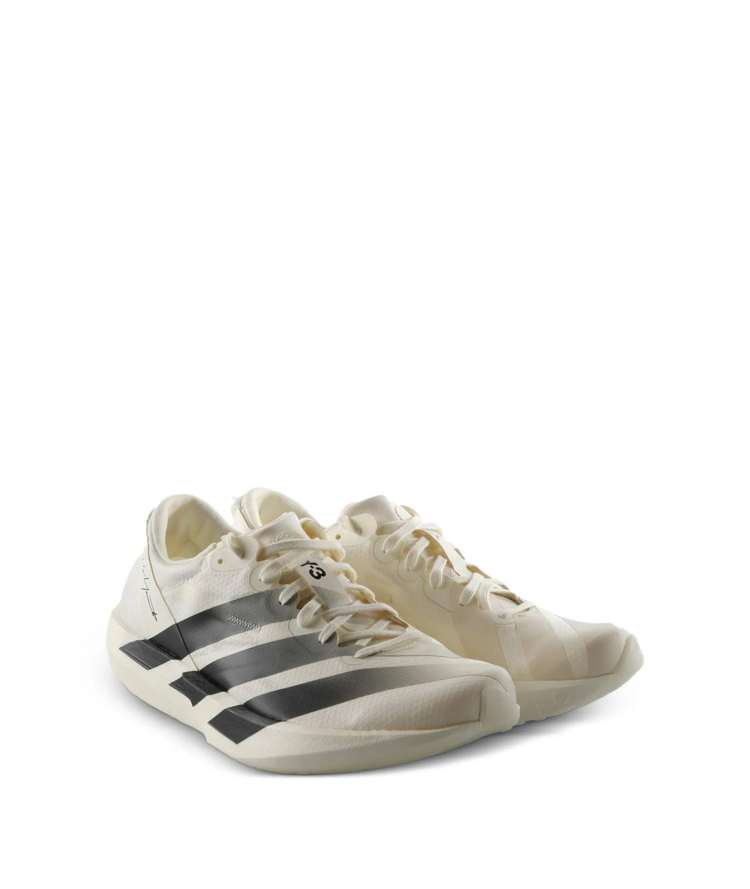 Y-3 Белые текстильные низкие кроссовки / кеды, фото 2