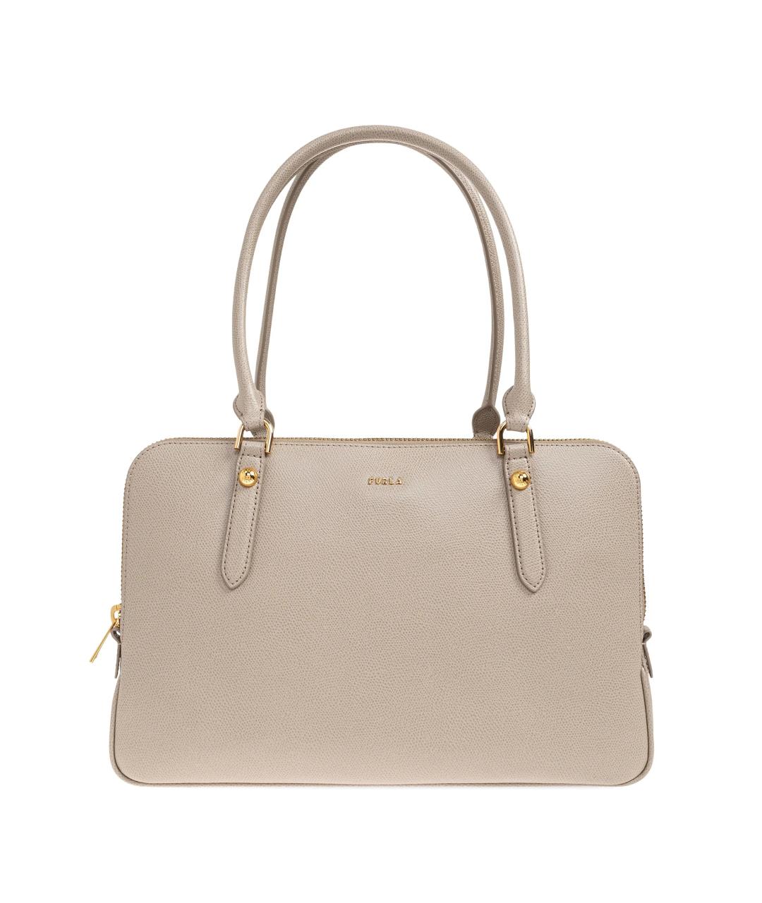 FURLA Бежевая кожаная сумка тоут, фото 1