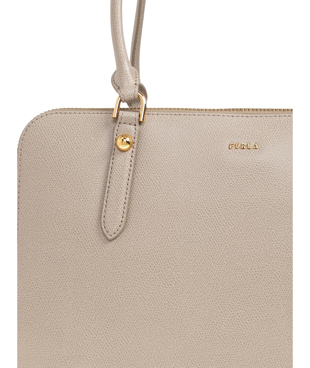FURLA Бежевая кожаная сумка тоут, фото 5