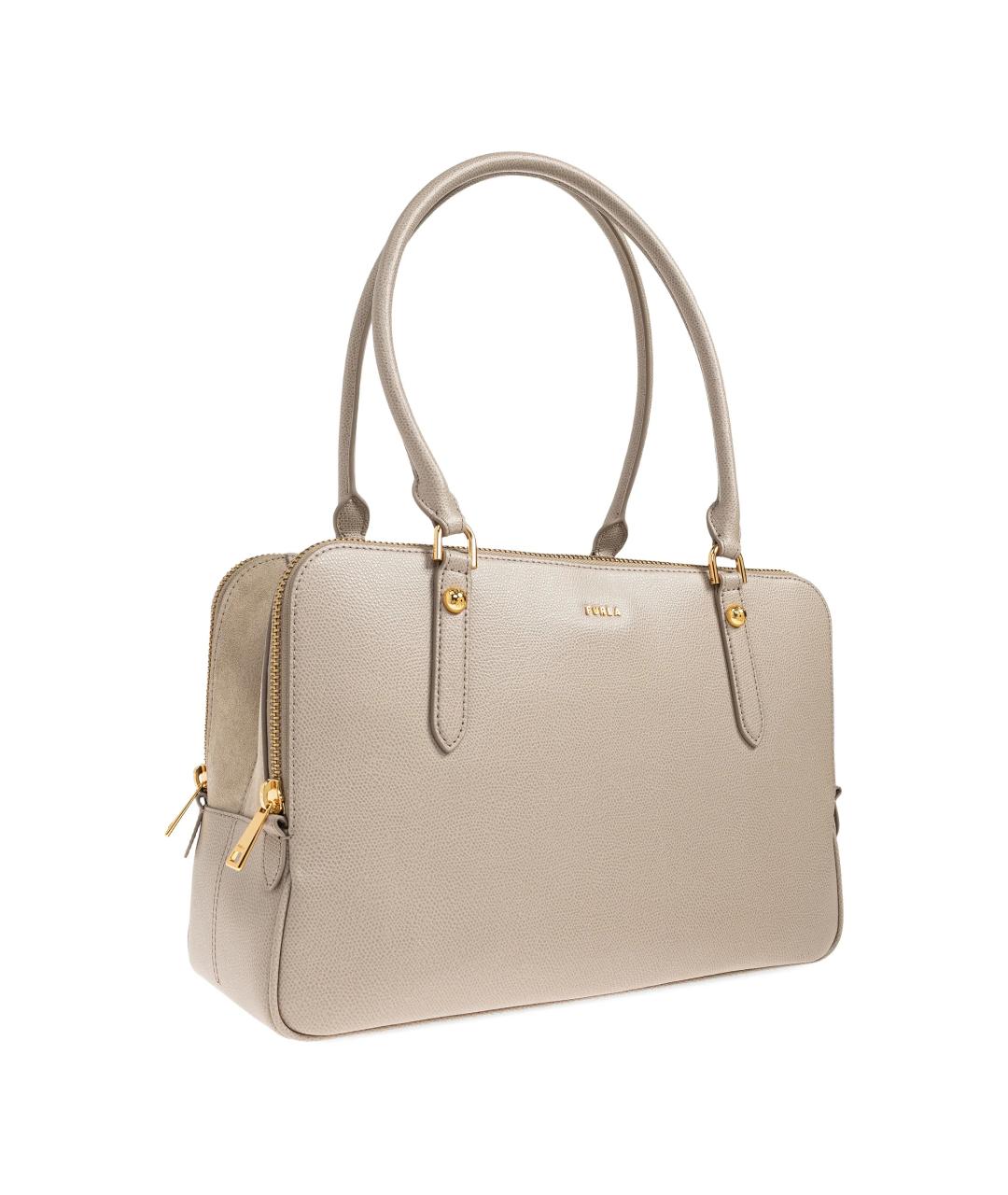 FURLA Бежевая кожаная сумка тоут, фото 2