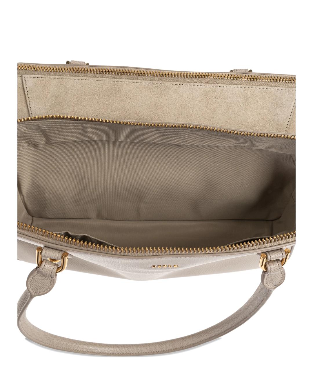 FURLA Бежевая кожаная сумка тоут, фото 4