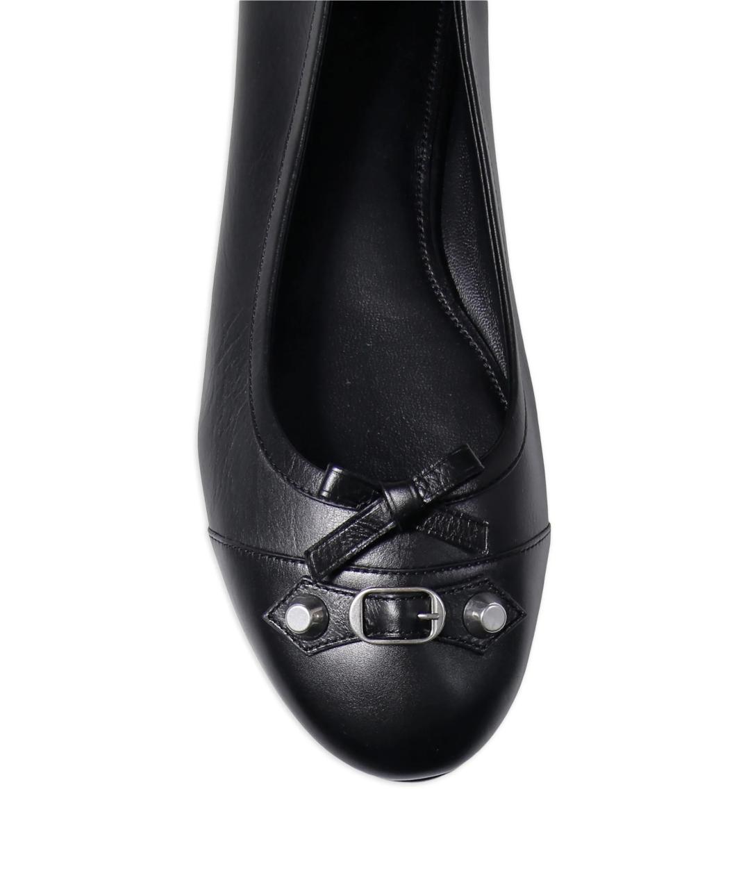 BALENCIAGA Черные кожаные балетки, фото 4