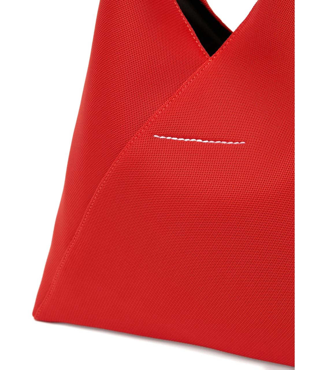 MM6 MAISON MARGIELA Красная тканевая сумка с короткими ручками, фото 3