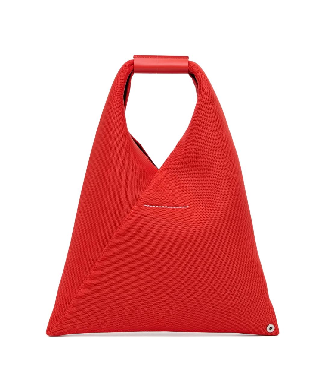 MM6 MAISON MARGIELA Красная тканевая сумка с короткими ручками, фото 2