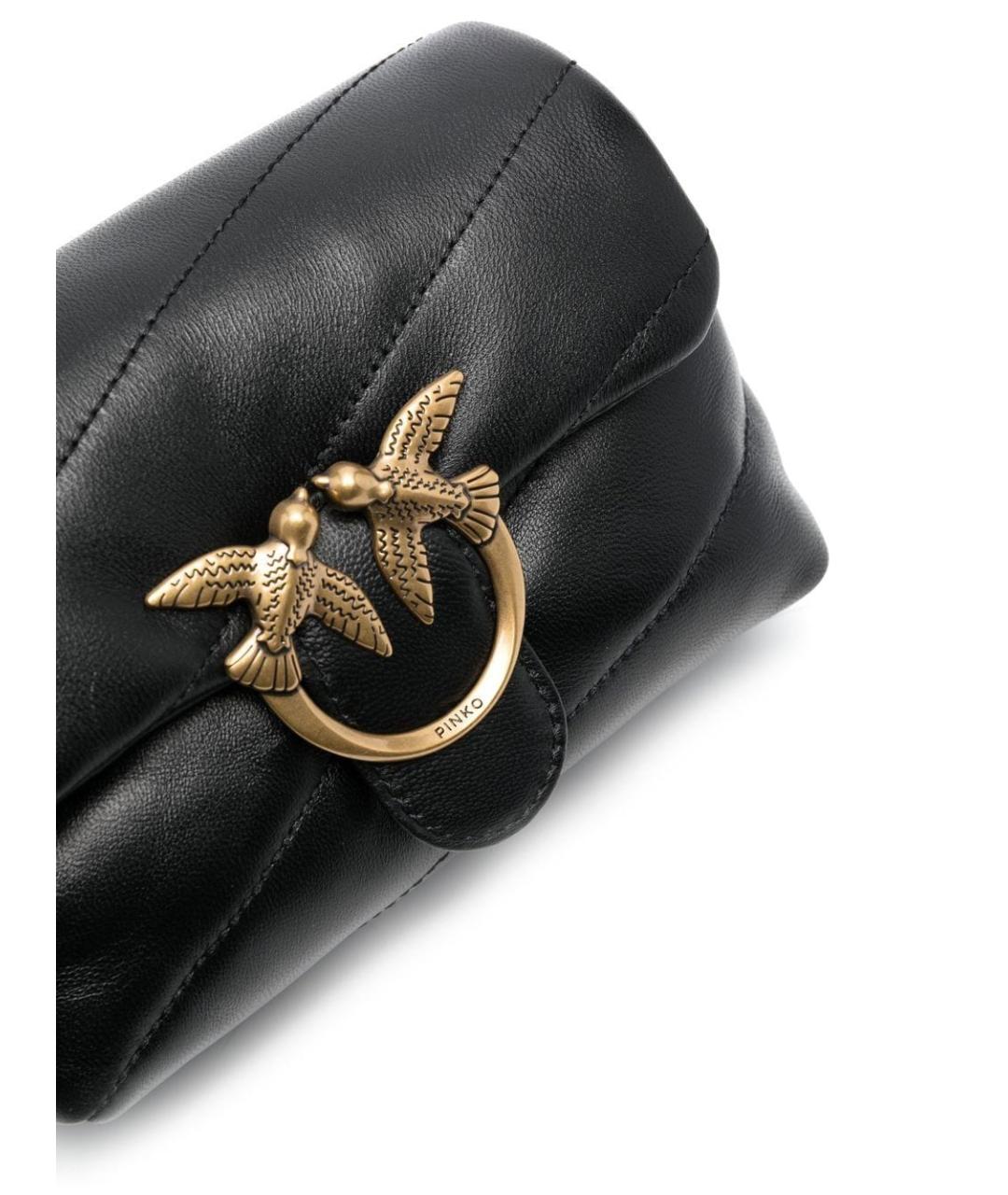 PINKO Черная кожаная сумка через плечо, фото 4