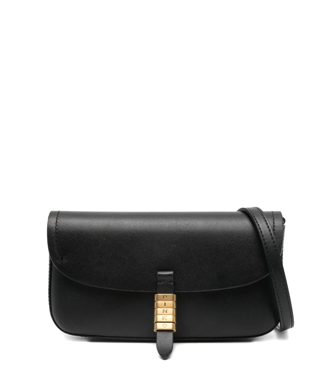 PINKO Черная кожаная сумка через плечо, фото 1
