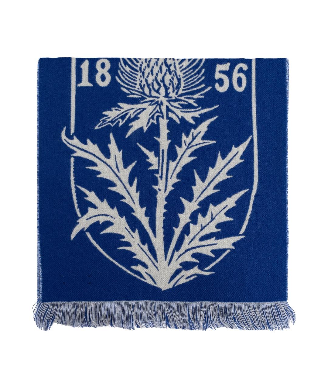 BURBERRY Синий шерстяной шарф, фото 1