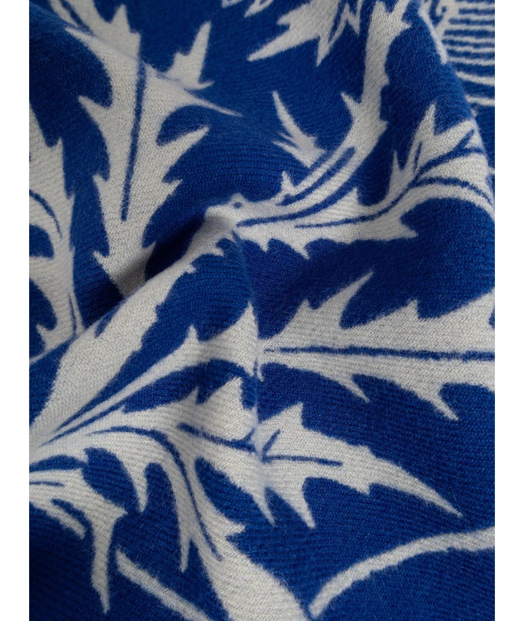BURBERRY Синий шерстяной шарф, фото 2