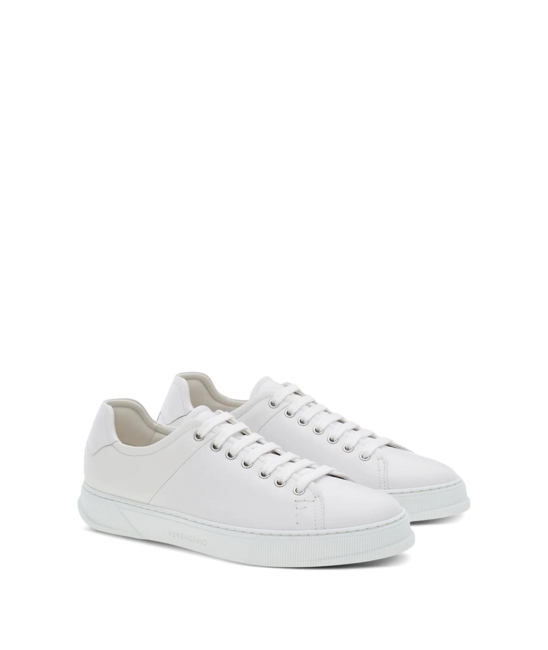 FERRAGAMO Белые кожаные низкие кроссовки / кеды, фото 2