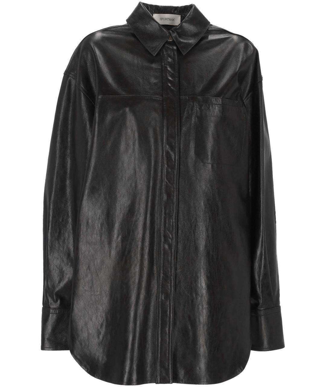 SPORTMAX Черная кожаная куртка, фото 1
