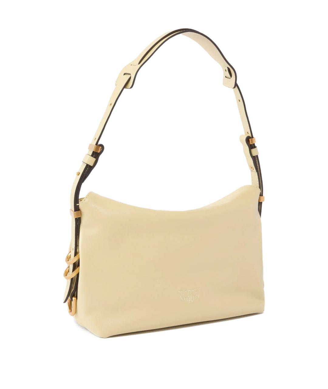 PINKO Бежевая кожаная сумка через плечо, фото 2