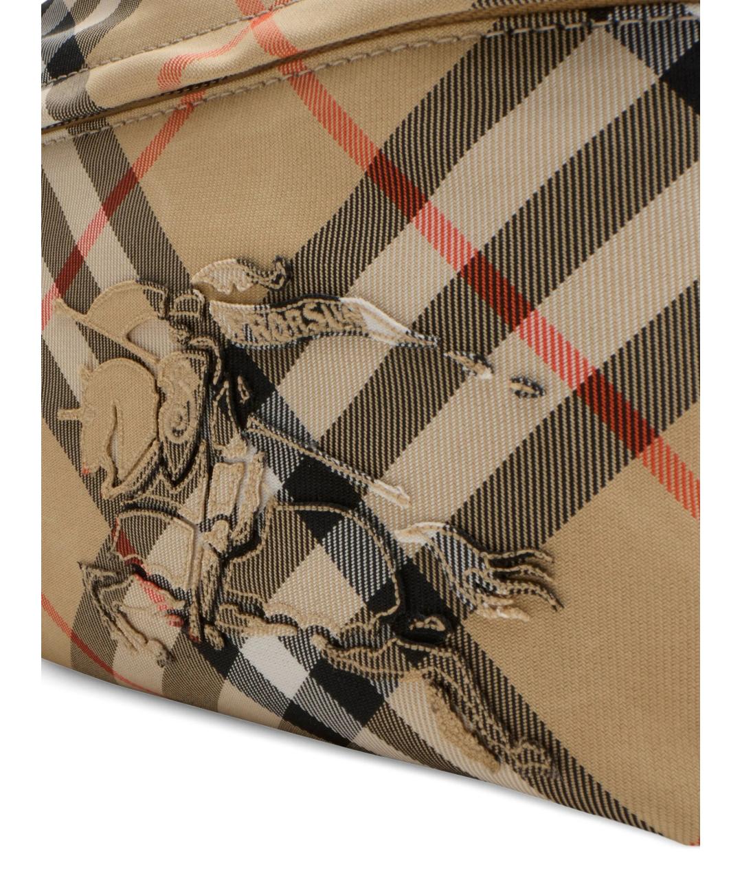 BURBERRY Бежевая тканевая сумка на плечо, фото 4