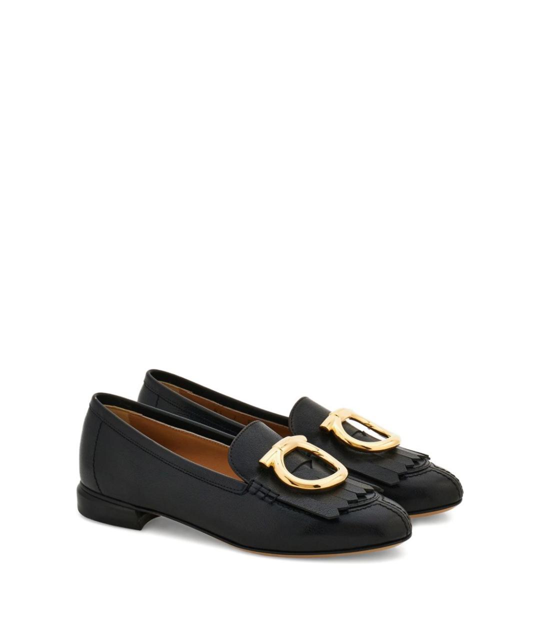 FERRAGAMO Черные кожаные лоферы, фото 2