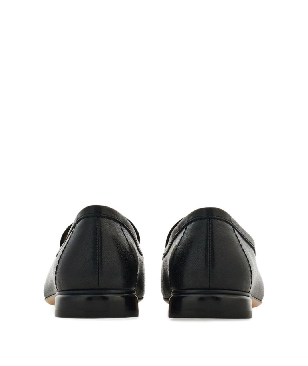 FERRAGAMO Черные кожаные лоферы, фото 3
