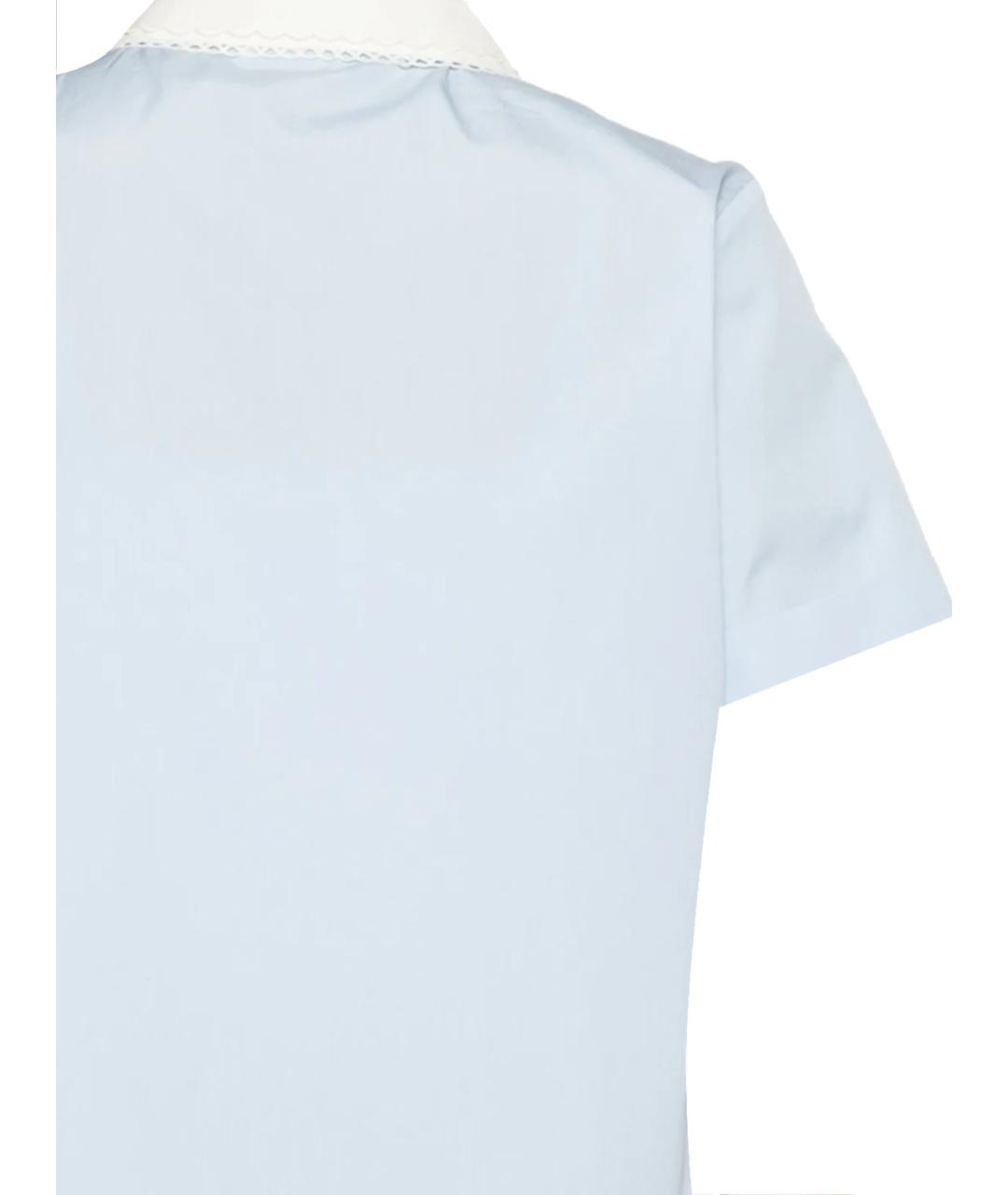 MIU MIU Голубая хлопковая рубашка, фото 3