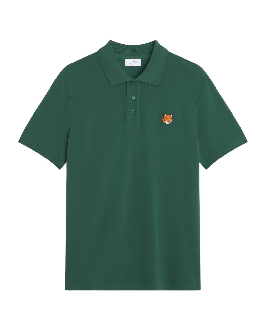 MAISON KITSUNE Зеленые хлопковое поло с коротким рукавом, фото 1