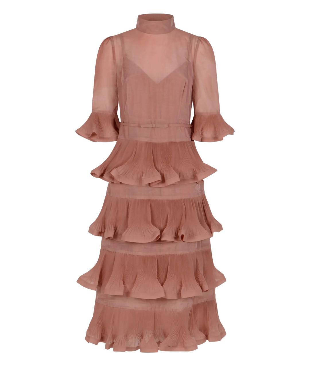 ZIMMERMANN Розовое полиэстеровое коктейльное платье, фото 1