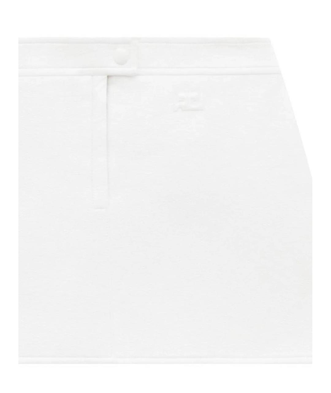 COURREGES Белая хлопковая юбка мини, фото 2
