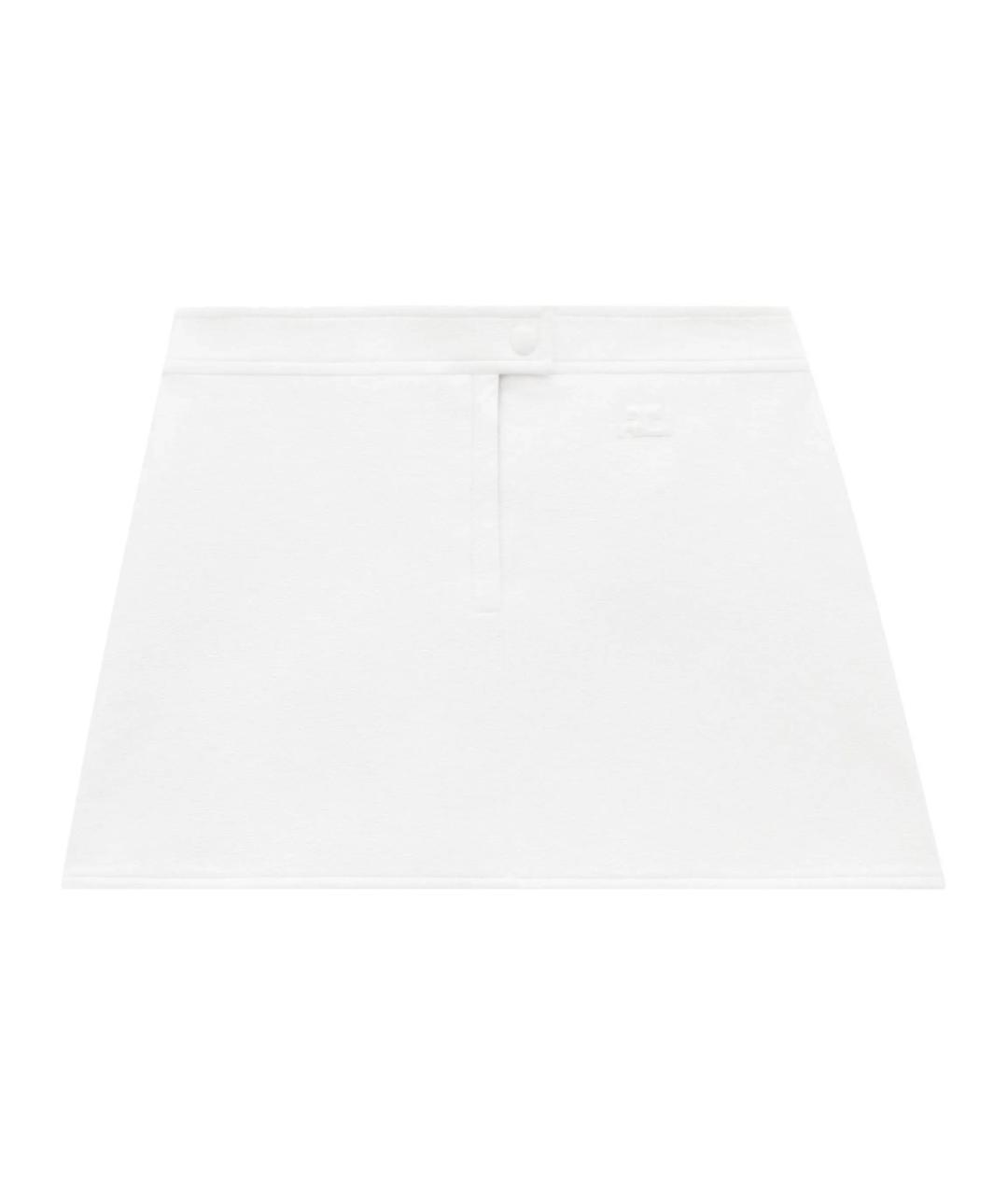 COURREGES Белая хлопковая юбка мини, фото 1