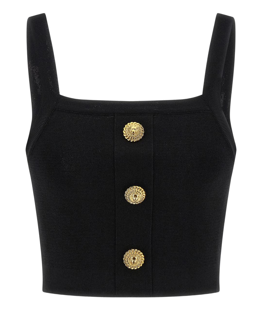 BALMAIN Черная вискозная майка, фото 1