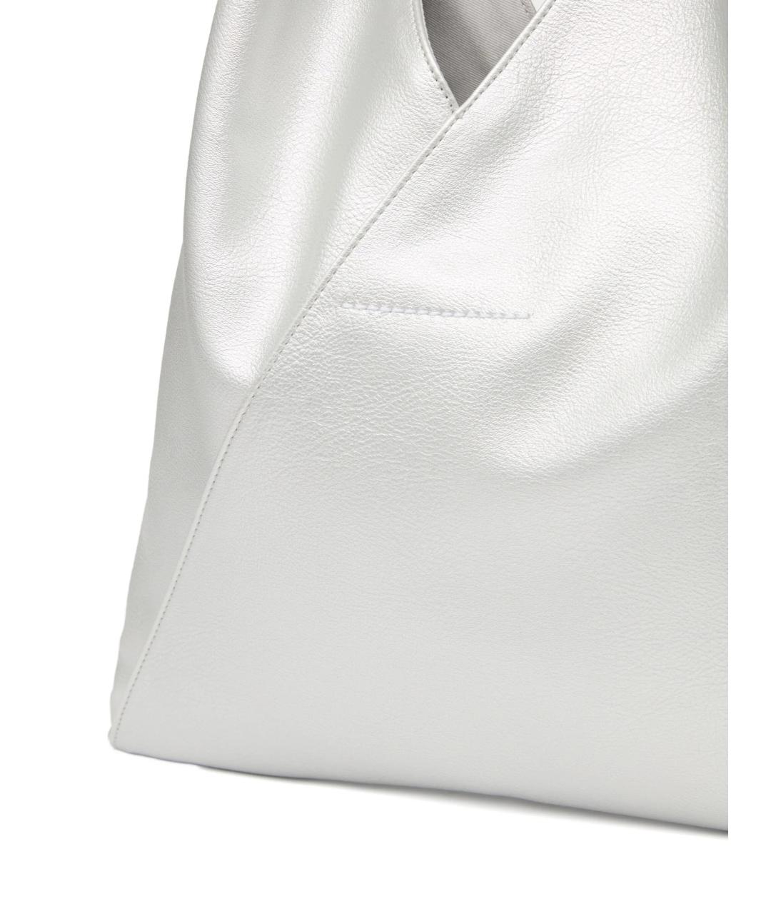 MM6 MAISON MARGIELA Серебряная сумка с короткими ручками из искусственной кожи, фото 3