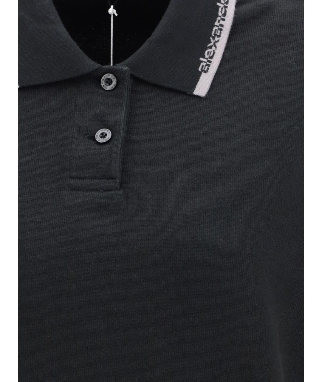 ALEXANDER WANG Черное хлопковое повседневное платье, фото 2