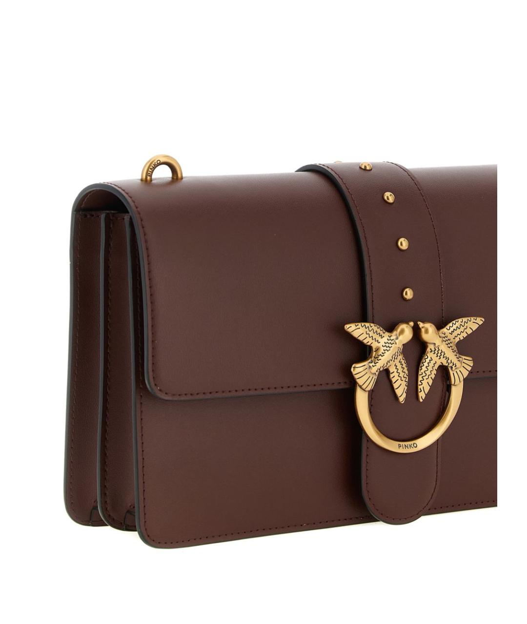 PINKO Коричневая кожаная сумка через плечо, фото 3