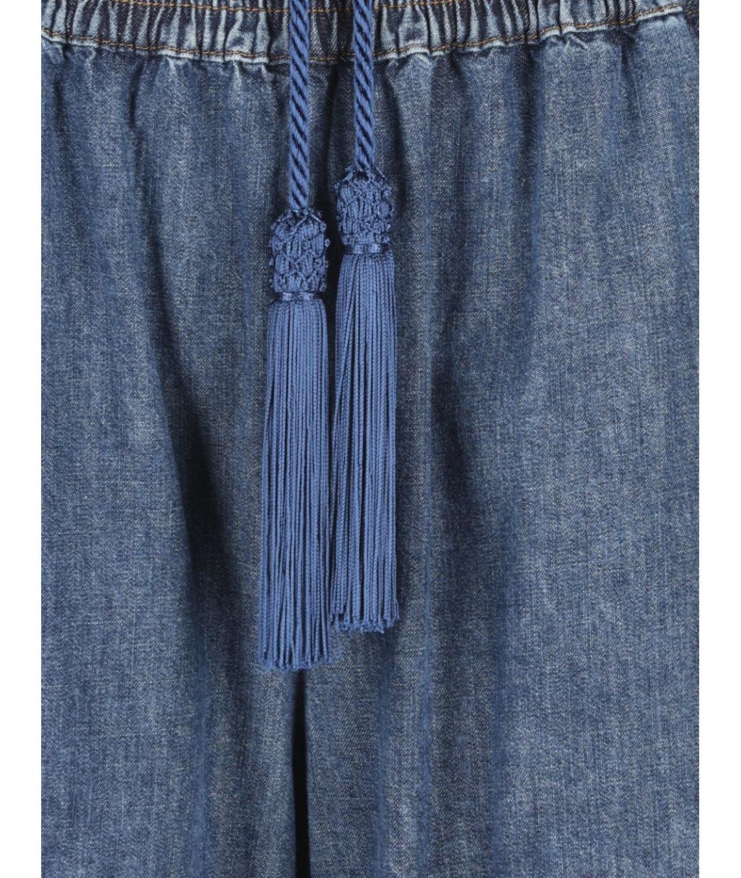 VALENTINO Синие хлопковые прямые брюки, фото 2