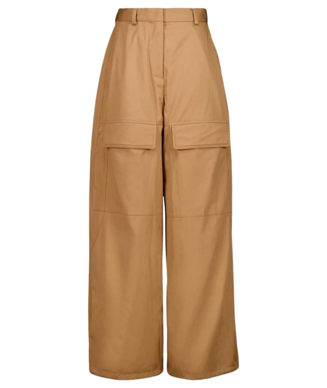 STELLA MCCARTNEY Коричневые хлопковые прямые брюки, фото 1