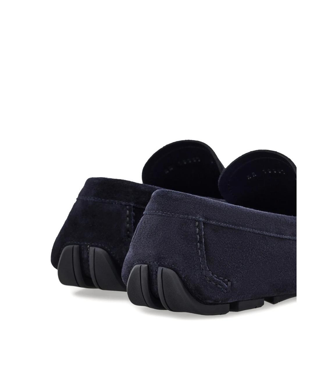 FERRAGAMO Темно-синие замшевые мокасины, фото 3