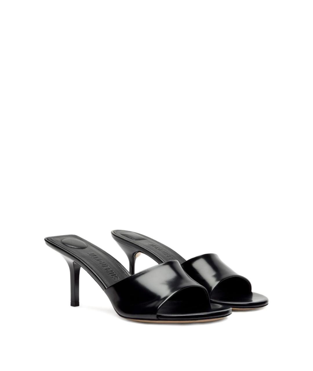 JACQUEMUS Черные кожаные мюли, фото 2