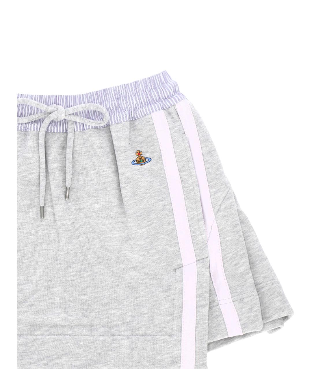 VIVIENNE WESTWOOD Серая хлопковая юбка мини, фото 2