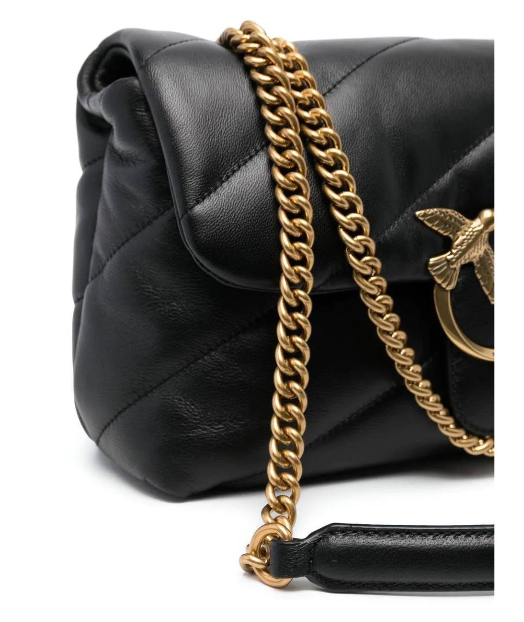 PINKO Черная кожаная сумка через плечо, фото 4