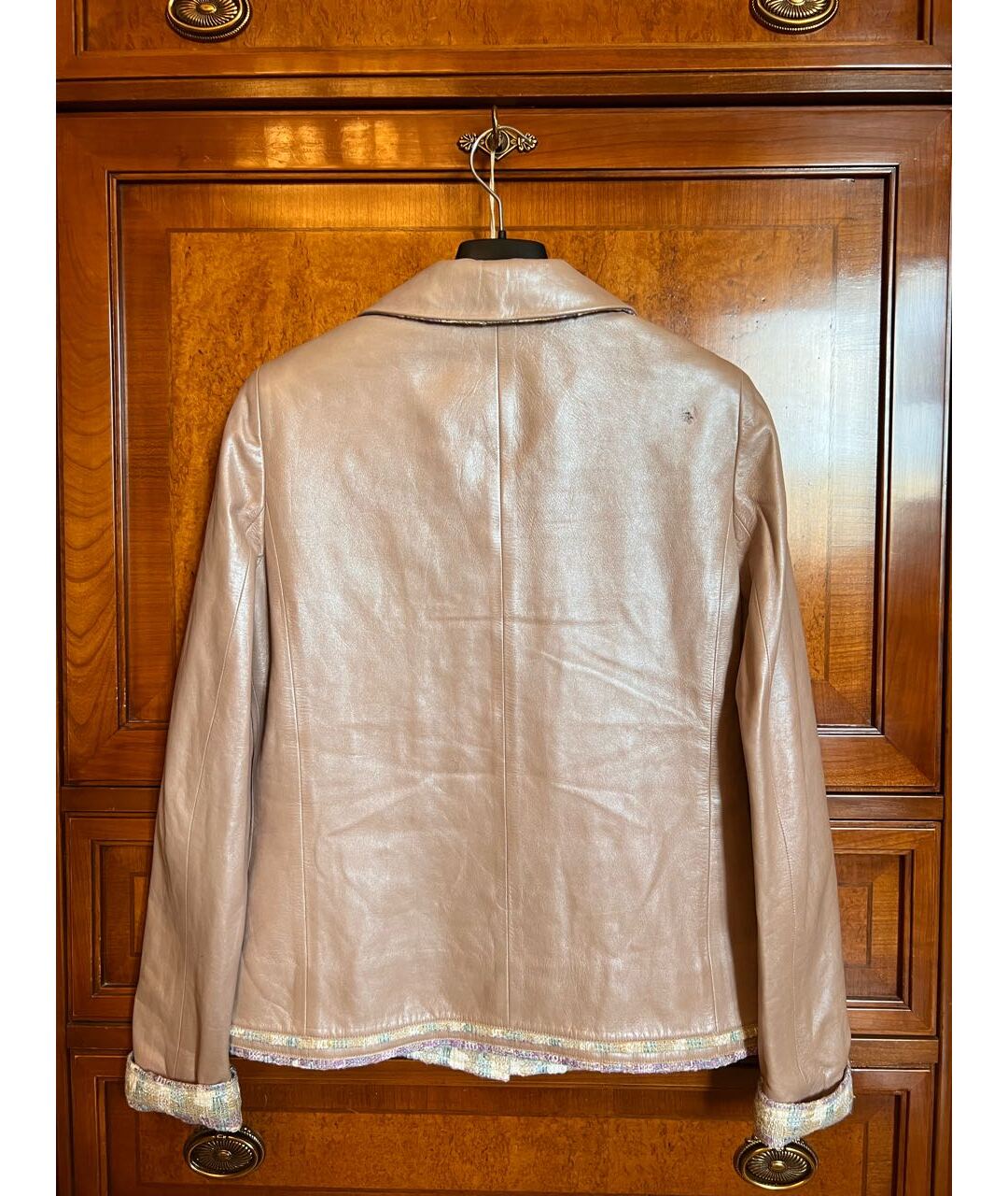 CHANEL PRE-OWNED Бежевый кожаный жакет/пиджак, фото 2
