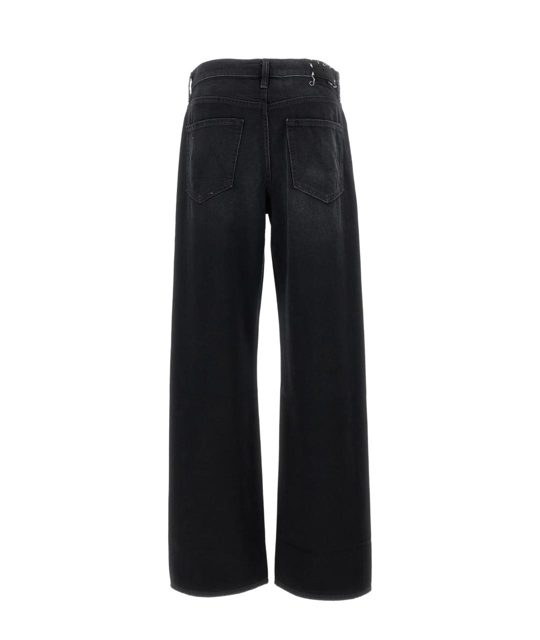 MOTHER Черные хлопковые прямые джинсы, фото 3