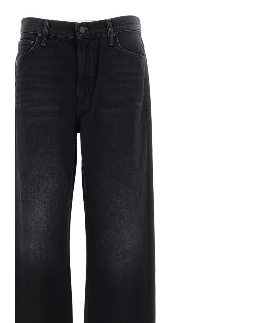 MOTHER Черные хлопковые прямые джинсы, фото 2