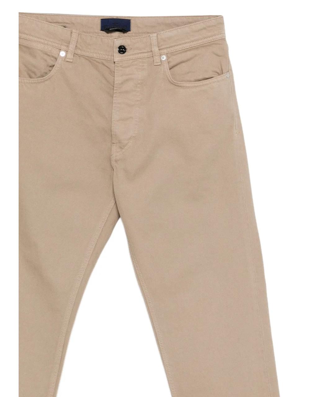 STONE ISLAND Бежевые хлопковые прямые джинсы, фото 2