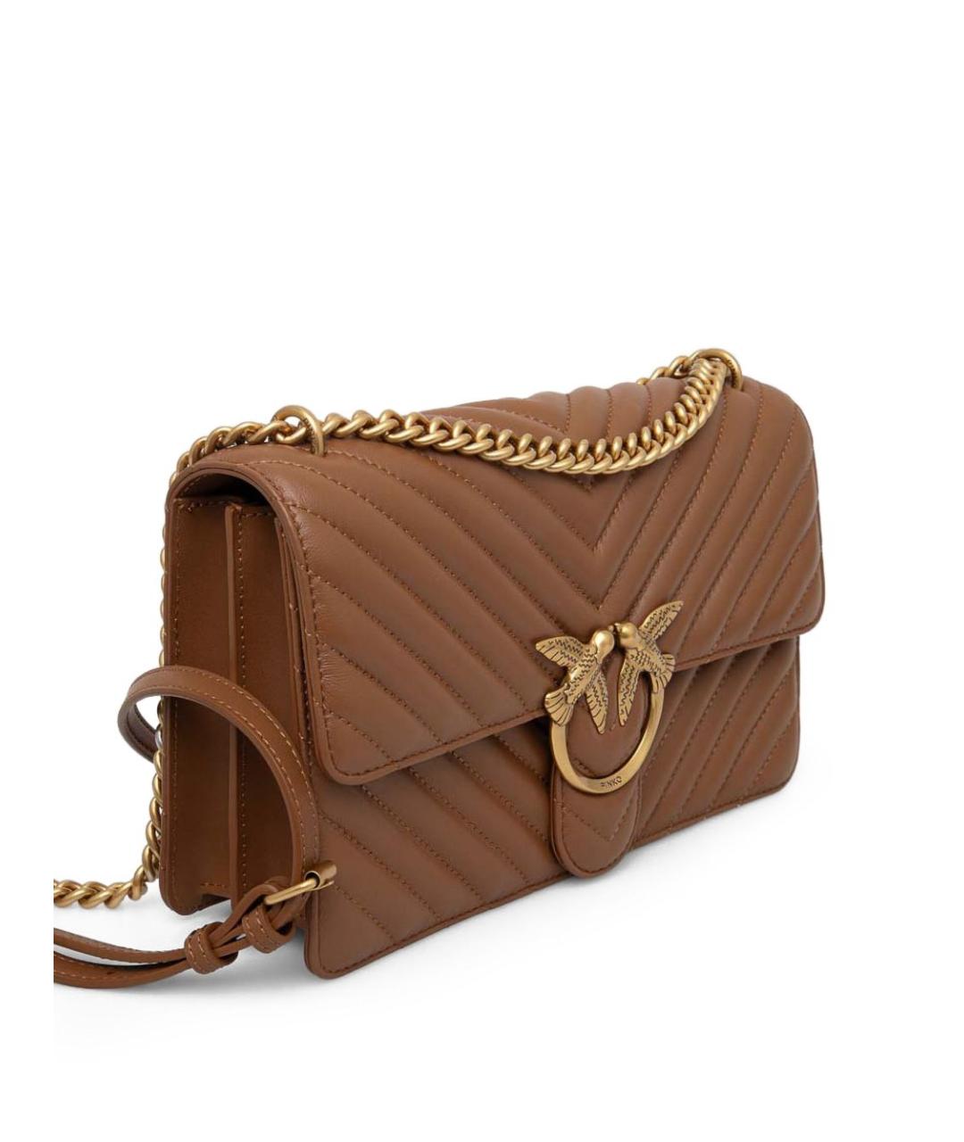 PINKO Коричневая кожаная сумка через плечо, фото 2