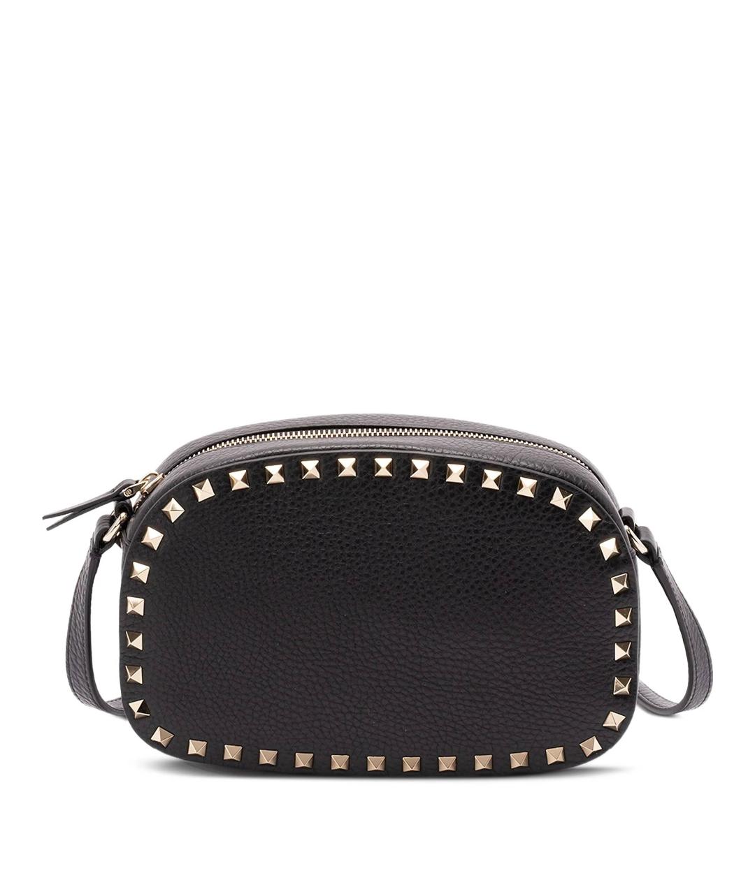 VALENTINO Черная кожаная сумка через плечо, фото 1