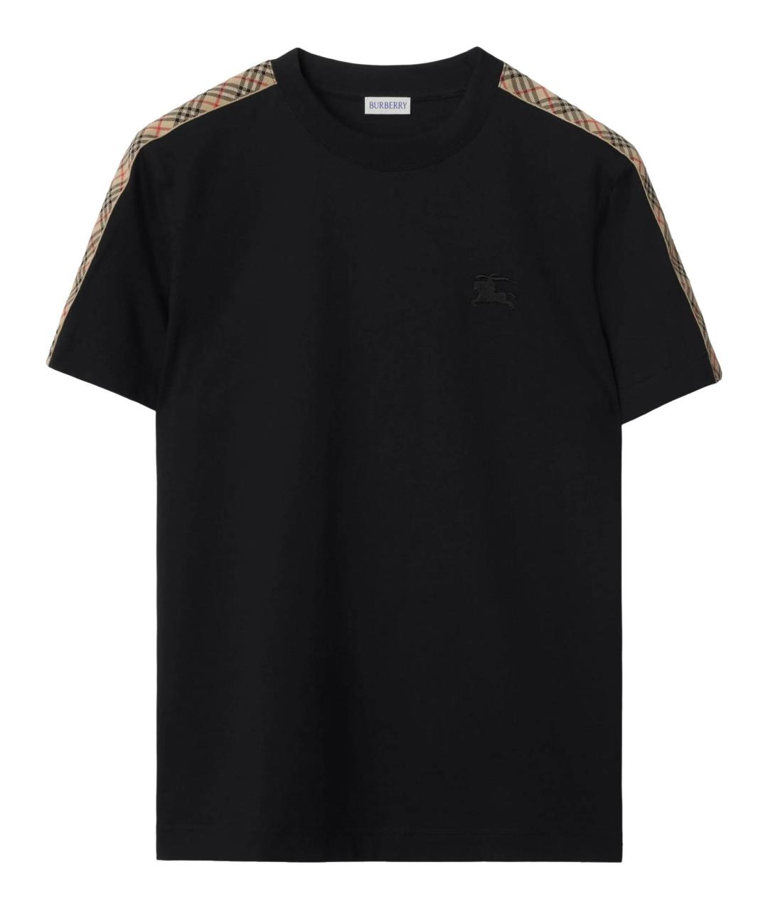 BURBERRY Черная хлопковая футболка, фото 1