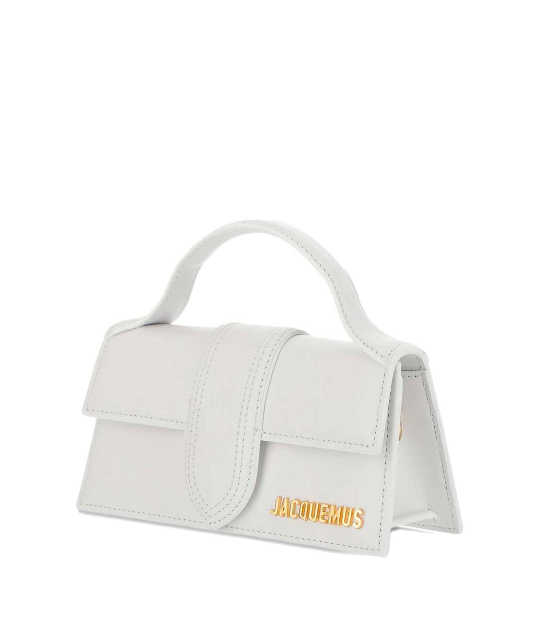 JACQUEMUS Белая кожаная сумка с короткими ручками, фото 2