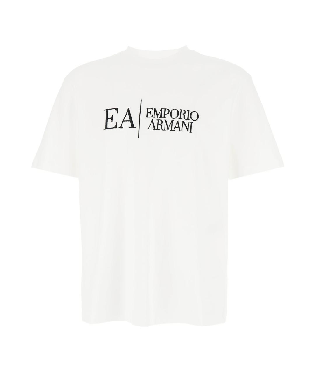 EMPORIO ARMANI Белая хлопковая футболка, фото 1