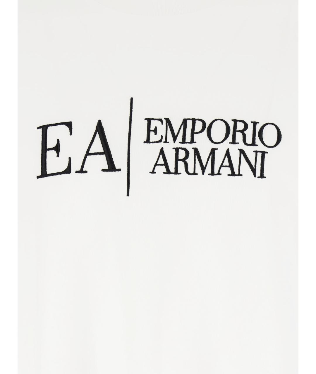 EMPORIO ARMANI Белая хлопковая футболка, фото 2