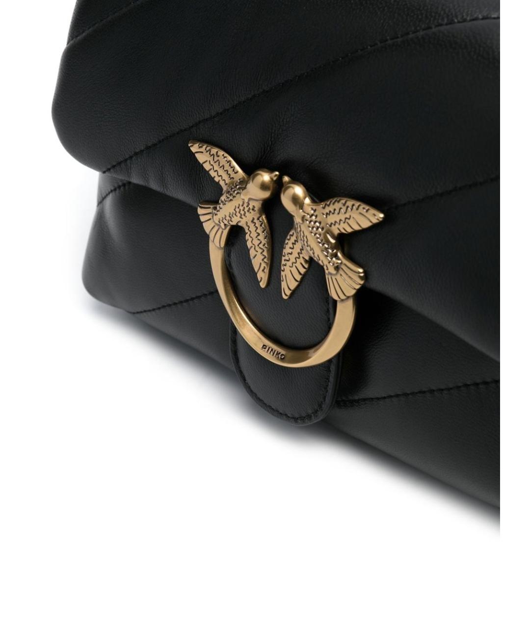 PINKO Черная кожаная сумка через плечо, фото 4
