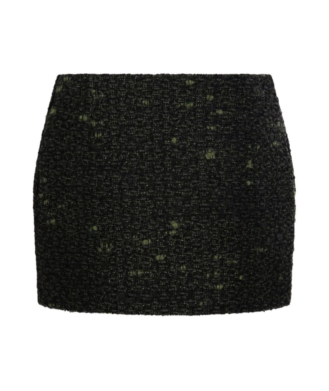 GUCCI Зеленая шерстяная юбка мини, фото 4