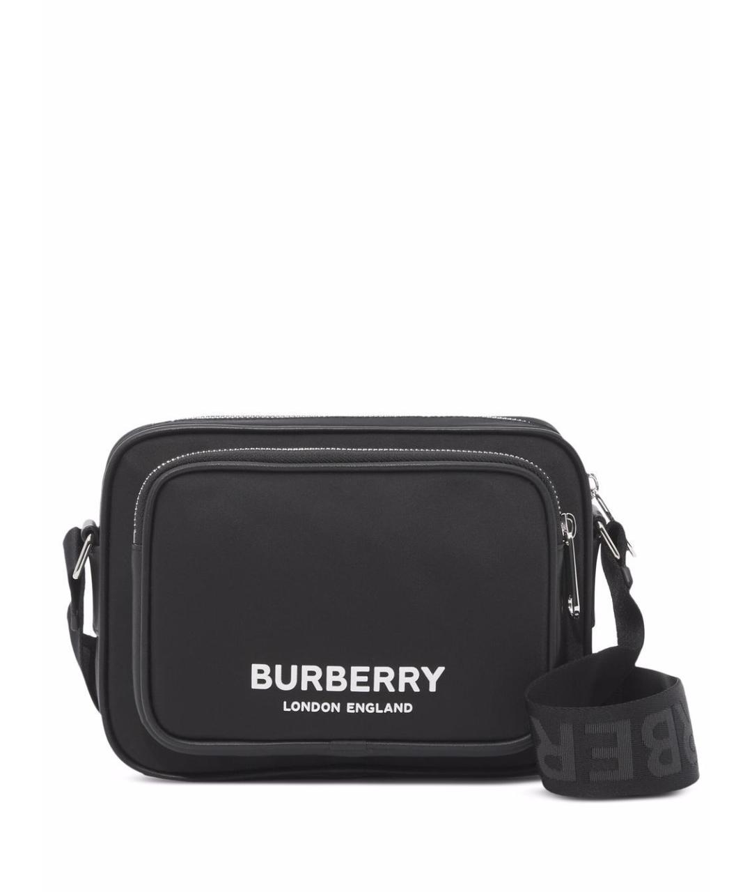 BURBERRY Черная хлопковая сумка на плечо, фото 1